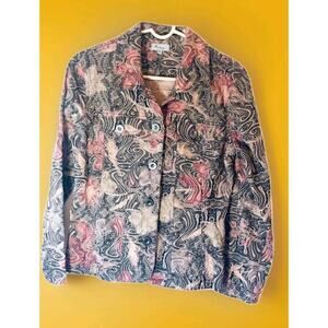 Analogy Jacket Women Small Pink Western Cowgirl Button Up Brush‎ Proper Top A99